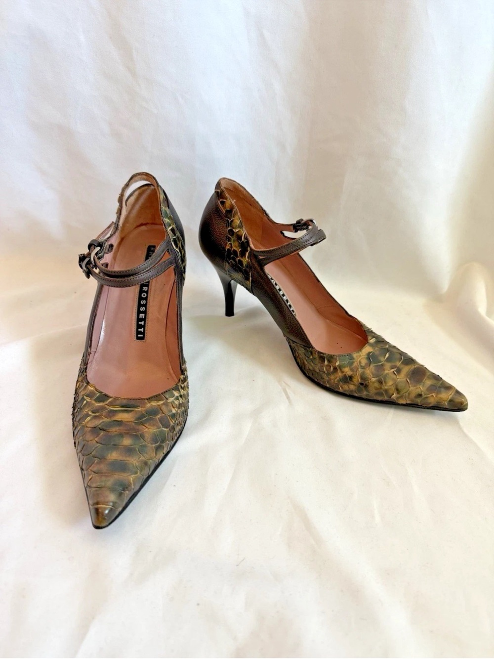Fratelli Rossetti Snakeskin Heels - Size 39 IT - US 8.5